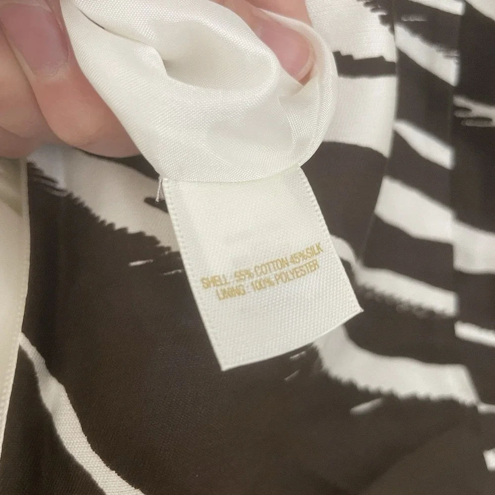 KATE SPADE New York Brown‎ Cream Print Knee Length Dress Size 8 Wedding